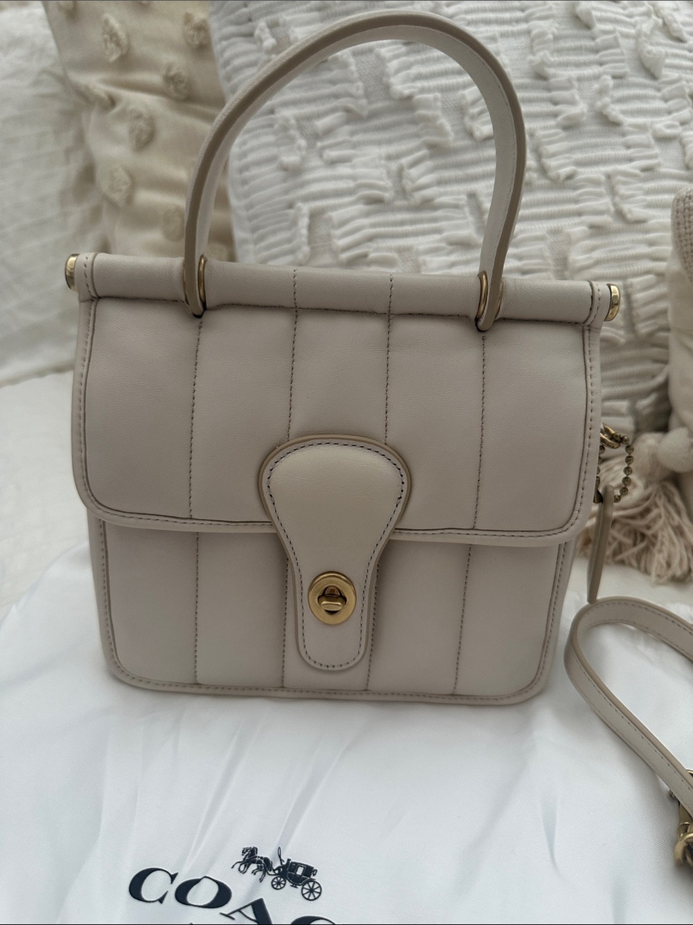 NWOT Coach Willis Quilted Top-Handle Satchel with Chain Strap